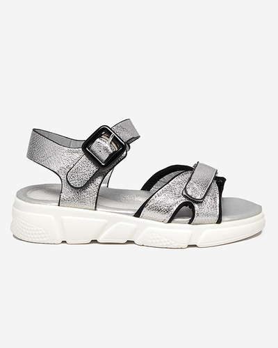 Sandales brillantes argentées fille Jenilo - Souliers