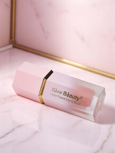 Fard à joues liquide Kiss Beauty avec éponge, couleur Crush