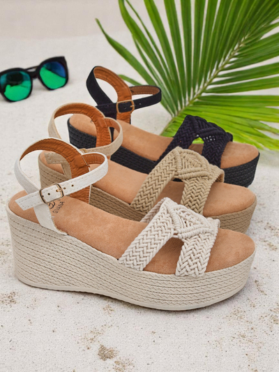Royalfashion Sandales compensées femme tressées Sunny Day
