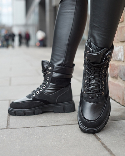 Bottes de trappeur isolées noires pour femmes Kasemi- Footwear