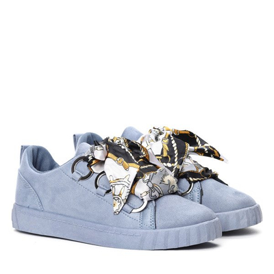 Jasnoniebieskie tenisówki ze wstążką Cindy- Obuwie