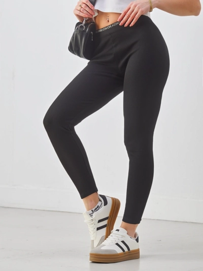 Royalfashion Leggings en coton côtelé pour femmes