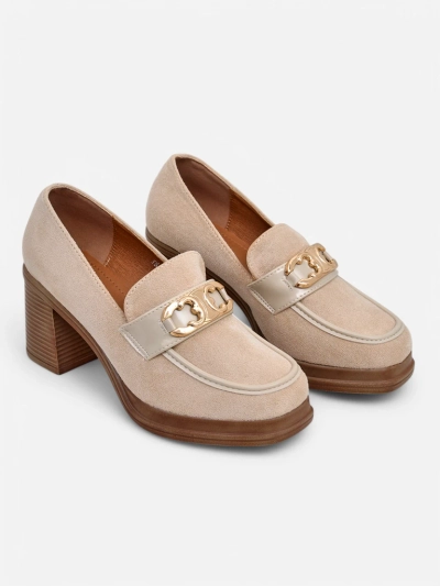 Royalfashion Mocassins pour femmes sur un talon bloc Qeroy