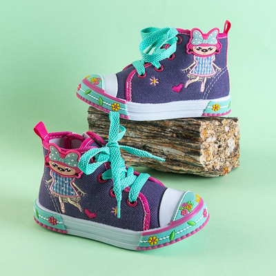 Baskets enfant violettes avec décorations Nizat - Footwear