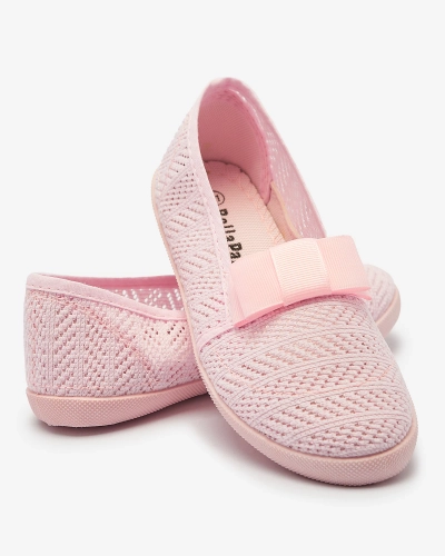 Baskets à nœuds pour filles en rose pâle Lolisa - Chaussures