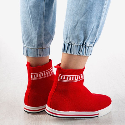 Chaussure de sport rouge avec une chaussette décorative California Love - Footwear