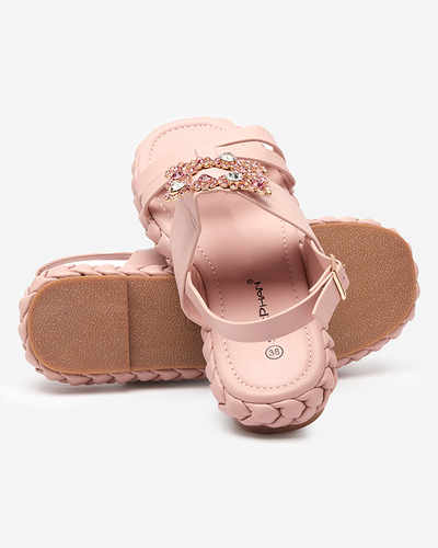 Sandales rose clair pour femme avec boucle décorative Govy - Footwear