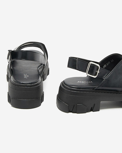 Sandales noires pour femme à semelle épaisse Denidas - Shoes
