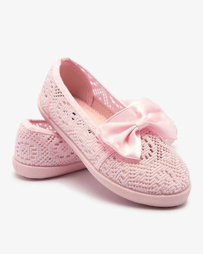 Baskets roses à enfiler avec nœud pour fille Sweet Time - Footwear