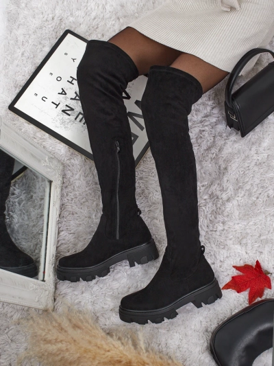 Bottes pour femmes au-dessus du genou en éco-daim Maelin