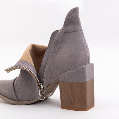 Botines pour Femmes Luna Gris Tourterelle en Cuir Élégantes pour l'Automne