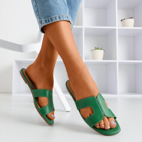 Tongs femme Hemilda vertes - Chaussures 1