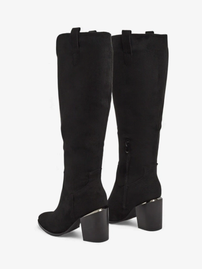 Bottes hautes pour femmes en éco-daim à talons carrés Ferrevi