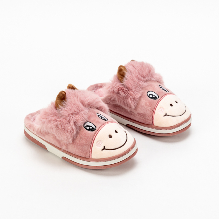 Chaussons bébé taureau rose Animmes - chaussures