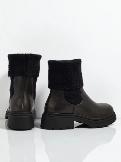 Bottines pour femmes en cuir écologique avec fourrure Kesy