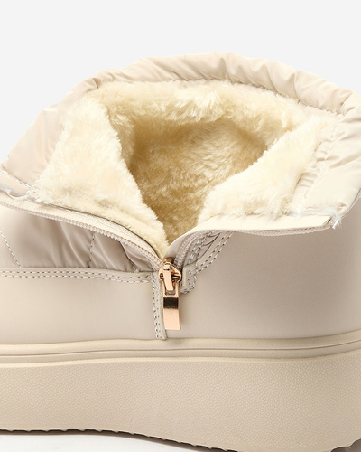 Royalfashion Bottes de neige à enfiler pour femme en couleur crème Armeda