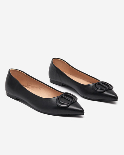 Ballerines pointues noires pour femme avec ornement sur le bout Manico - Footwear