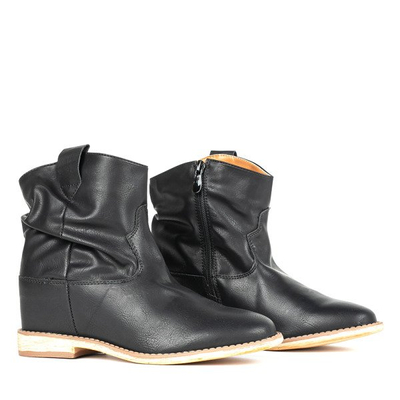 Bottes de cowboy noires sur un talon compensé de daress - Chaussures 1