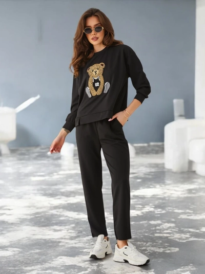 Ensemble en viscose Royalfashion pour femmes avec un ours