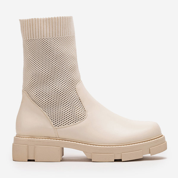 OUTLET Bottines ajourées beiges femme Roibu - Footwear