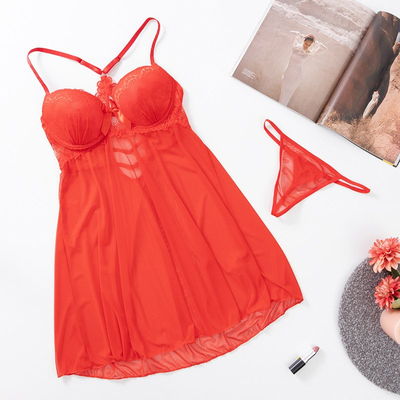 Jupon femme rouge avec dentelle - Sous-vêtements