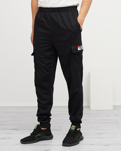 Pantalon de survêtement noir pour homme avec poches - Vêtements