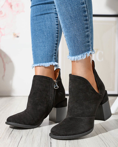 Bottes pour femmes sur le poteau avec découpes en noir. Encura- Footwear