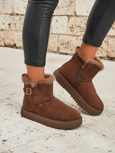 Royalfashion Bottes courtes style bottes de neige pour femmes Winter Crest