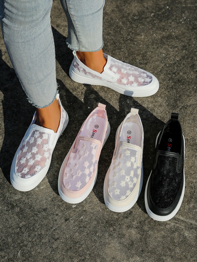 Mocassins en mesh Royalfashion pour femmes avec fleurs Emzos