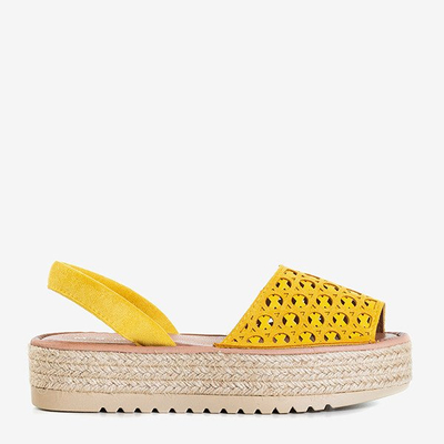 Sandales plates-formes ajourées jaunes Tieva - Footwear