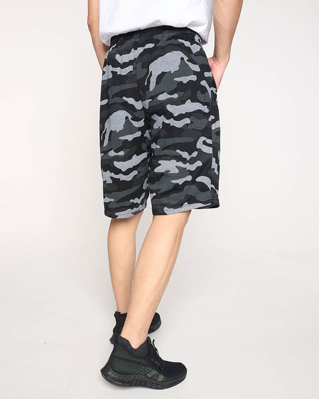 Pantalon de survêtement noir à motif camouflage pour homme - Vêtements