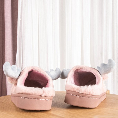 Pantoufles de renne rose Sweet Reindeer - Chaussures 1