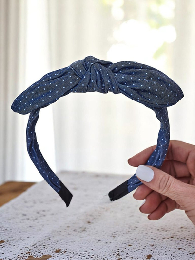 Royalfashion Serre-tête avec nœud à pois Lilka