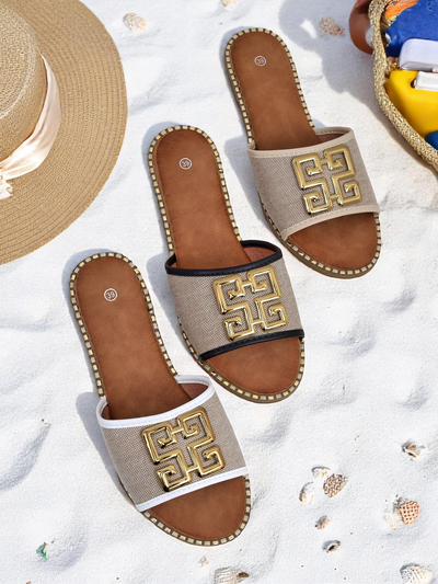 Royalfashion Chaussons pour femme à semelle plate Rorole