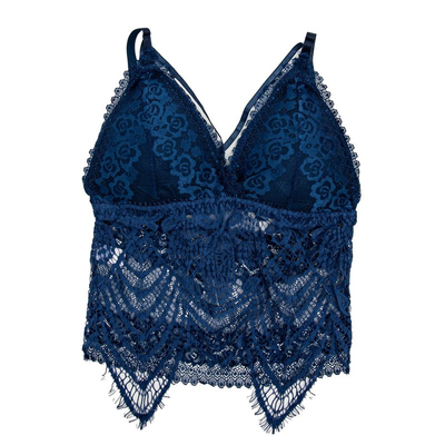Soutien-gorge bralette en dentelle bleu marine - Sous-vêtements