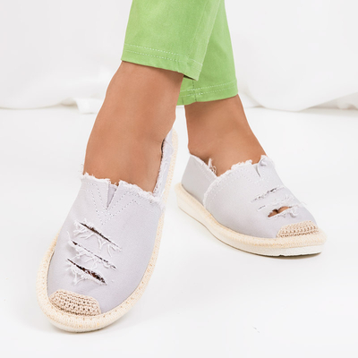 OUTLET Espadrilles femme grises à découpes Riev - Footwear