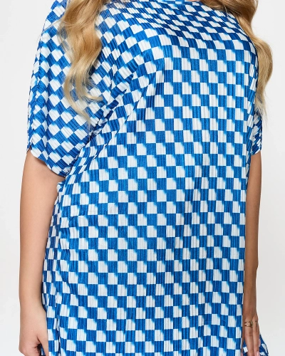 Ensemble plissé bleu pour femme - Vêtements