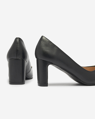 Escarpins noirs de style mocassin pour femmes Cancoro- Footwear