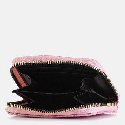 Petit portefeuille brocart femme fuchsia - Portefeuille