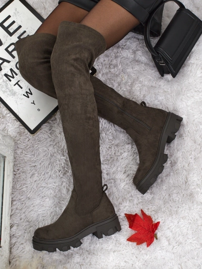 Bottes pour femmes hauteur genou en éco-daim Maelin