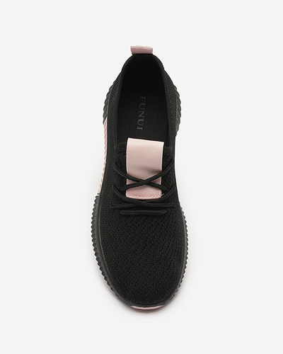 Chaussures de sport noires pour femmes avec empiècements roses Keteti - Chaussures