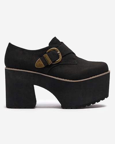 Demi-souliers noirs à talon haut pour femmes Kiacca- Footwear