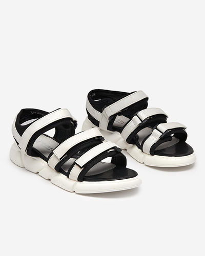 Sandales pour filles fermées par velcro en blanc Mumin-Shoes