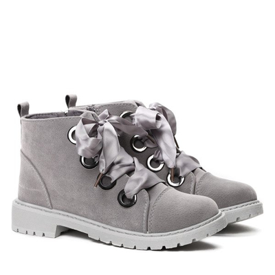 Szare traperki Estelle- Obuwie