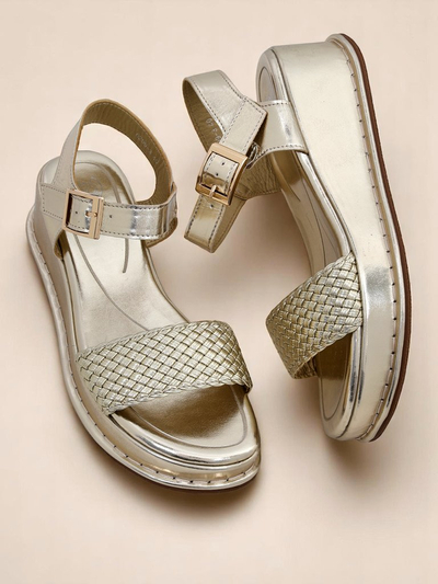 Sandales compensées Royalfashion pour femme avec bride tressée Fiolle