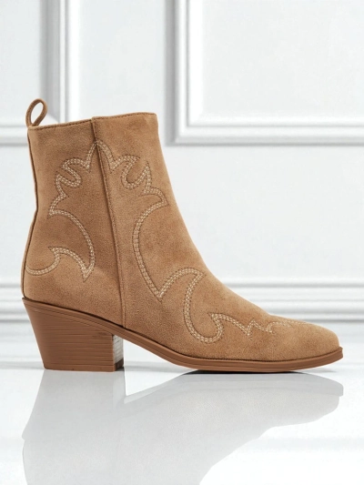 Bottines femme style santiags Velvet Ash – à talons