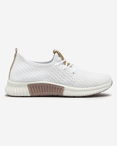 Chaussures de sport blanches pour femmes avec semelles intérieures marron Kedeti - Chaussures