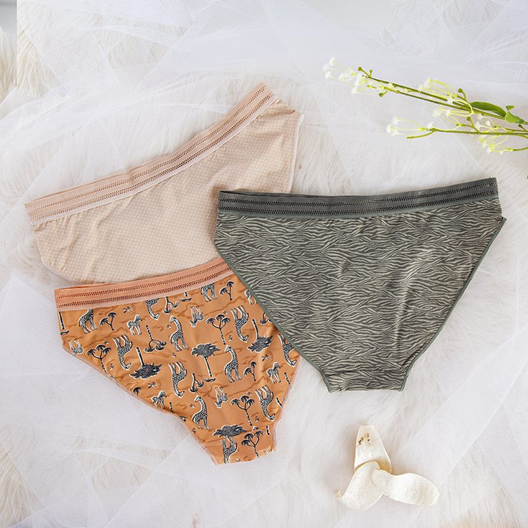 Slip femme colorée à motifs 3 / pack - Sous-vêtements