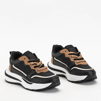 Baskets sport femme noires avec empiècements Kilila marron - Footwear