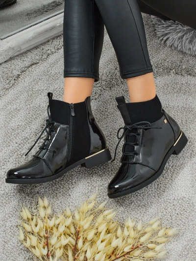 Bottines vernies à lacets pour femmes Avoria